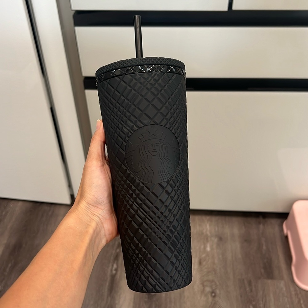 Starbucks Mexico 2023 Black Soft Touch Satin Jeweled Venti Tumbler 24oz Cup